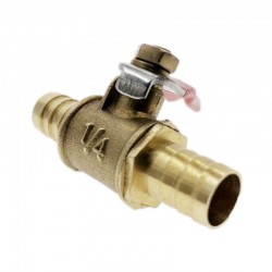 Ball valve with red handle - 6mm - 12mm - for water / oil / air / gas / fuel line shutoff - brassParts