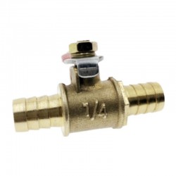 Ball valve with red handle - 6mm - 12mm - for water / oil / air / gas / fuel line shutoff - brassParts