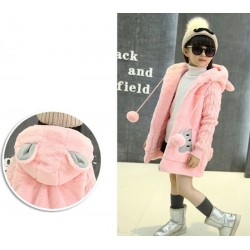 Warm fur coat - polar jacket - with hoodKids