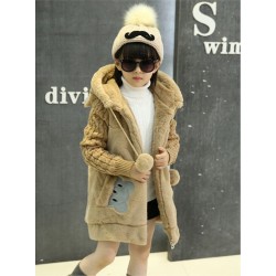 Warm fur coat - polar jacket - with hoodKids