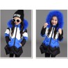 Warm down jacket - with detachable fur hoodKids