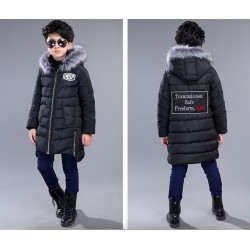 Warm down jacket - with fur collar - for boysKids