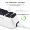 Cargadores8 puertos USB Cargador rápido - adaptador de potencia - Smart IC - con pantalla y detección automática