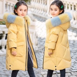RopaCotton padded jacket for girls - with striped fur hood