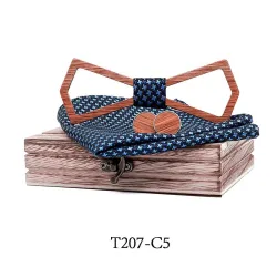 Pajaritas y corbatasHollow vintage wooden neckties - with cufflinks