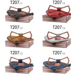 Pajaritas y corbatasHollow vintage wooden neckties - with cufflinks