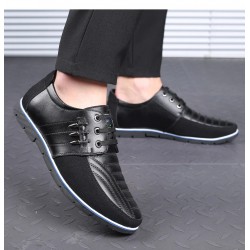 Casual leather shoes - breathable - with lacesShoes