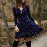 VestidosFloral - v-neck - long sleeve dress