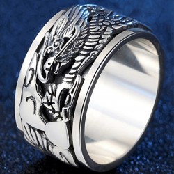 Ancient Chinese dragon ring - 925 sterling silverRings