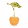 Enameled cherry with a leaf - broochBrooches