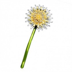 BrochesGreen dandelion flower brooch