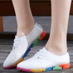 BotasLeather flat shoes - with rainbow soles
