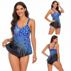 Long top bikini set - peacock feather printBeachwear