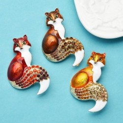 BrochesCrystal fox brooches