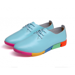 BotasLeather flat shoes - with rainbow soles