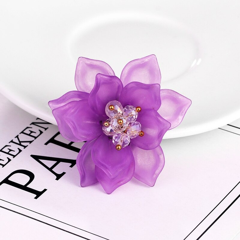 BrochesElegant flower - crystal brooch