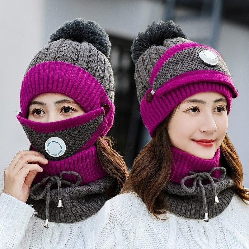 Mascarillas bucales2 in 1 - knitted beanie / mask - warm protective gear