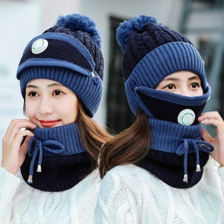 3 in 1 - knitted beanie / face mask / scarf - warm winter setMouth masks