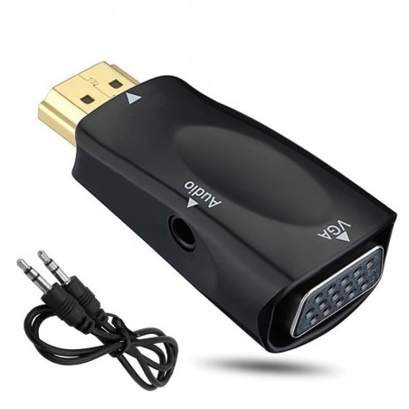 DivisorAdaptador HDMI a VGA - separador masculino a femenino - 3.5 audio jack - cable convertidor