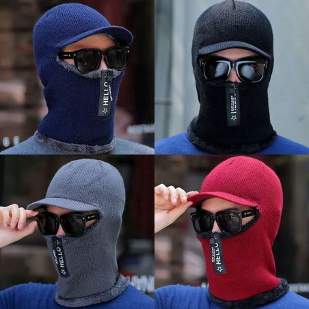 Sombreros / gorrasWinter knitted hat with zipper - balaclava cap