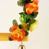 AvesWooden bird swing - with flowers / bells decoration