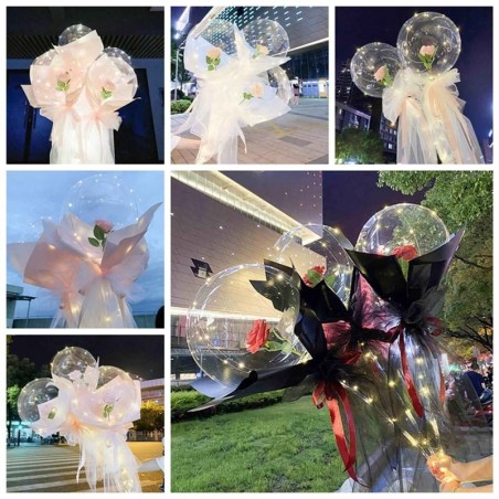 GlobosDIY rose balloons - with LED light - flower bouquet