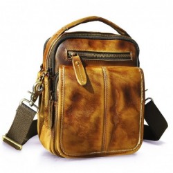 Leather shoulder / crossbody bag - with zippers / pocketsBags