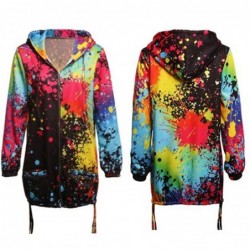 ChaquetasBomber Jacket with print - pocket - zipper - hooded outwear - casual windbreaker