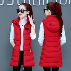 ChaquetasFab - winter sleeveless long vest coat - hooded