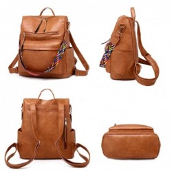 MochilasLeather backpack - with multicolored strap