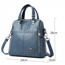 MochilasLeather shoulder bag - with multi zippers / hand strap