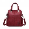 MochilasLeather shoulder bag - with multi zippers / hand strap