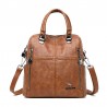 MochilasLeather shoulder bag - with multi zippers / hand strap