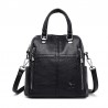 MochilasLeather shoulder bag - with multi zippers / hand strap