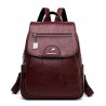 MochilasLeather backpack - with hand strap / front zipper