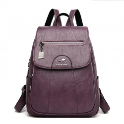 MochilasLeather backpack - with hand strap / front zipper