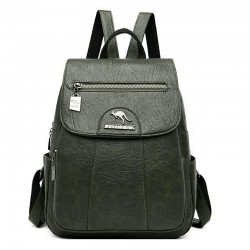 MochilasLeather backpack - with hand strap / front zipper