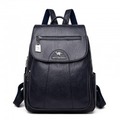 MochilasLeather backpack - with hand strap / front zipper