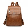 MochilasLeather backpack - with hand strap / front zipper