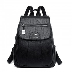 MochilasLeather backpack - with hand strap / front zipper