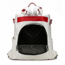 MochilasLeather backpack - anti-theft - with multiple pockets / zippers / hand straps
