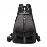 Trendy backpack - front zippers / buckle - wax leatherBackpacks