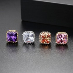 AretesMinimalistic rectangle - crystal earring