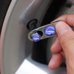 Partes de ruedaTapas de válvulas de coche - antirrobo - emblema de la UE - 5 piezas