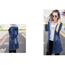 ChaquetasSEXY denim Jacket - Korean Look - hooded