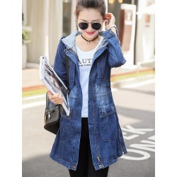 ChaquetasSEXY denim Jacket - Korean Look - hooded