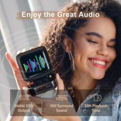 Altavoz BluetoothRetro portable speaker - pixel art - with LED display board