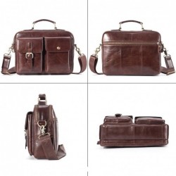 Vintage shoulder bag - with strap / zippers - genuine cowhide leatherBags