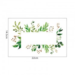 Pegatinas de paredHojas verdes - adhesivo de pared cuadrado - decoración de interruptor de luz