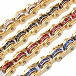 PulserasMotorcycle chain bracelet - unisex - with crystal decoration